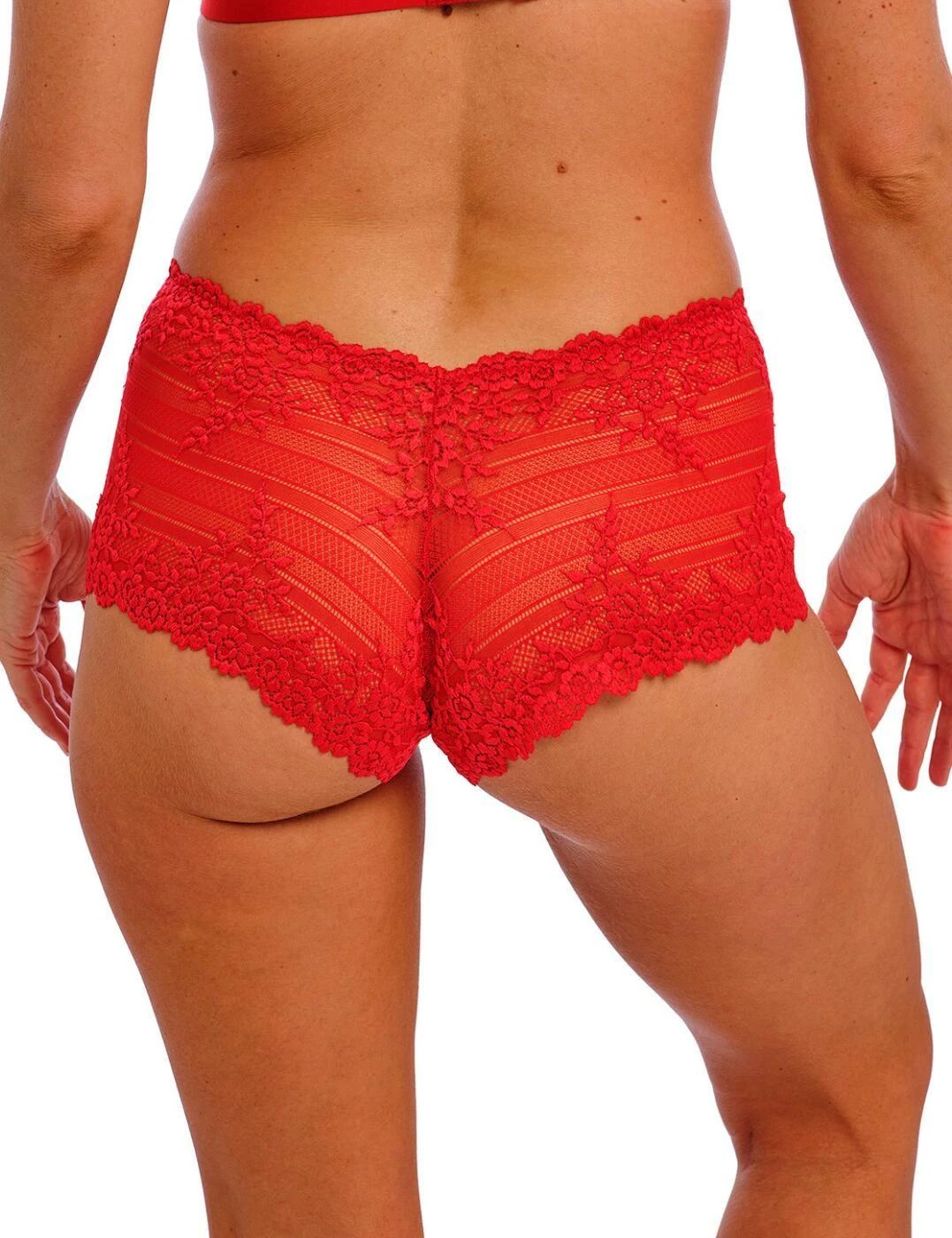 Wacoal Embrace Lace Boy Short - Equestrian Red 2 Wacoal Embrace Lace Boy Short - Equestrian Red - Image 2
