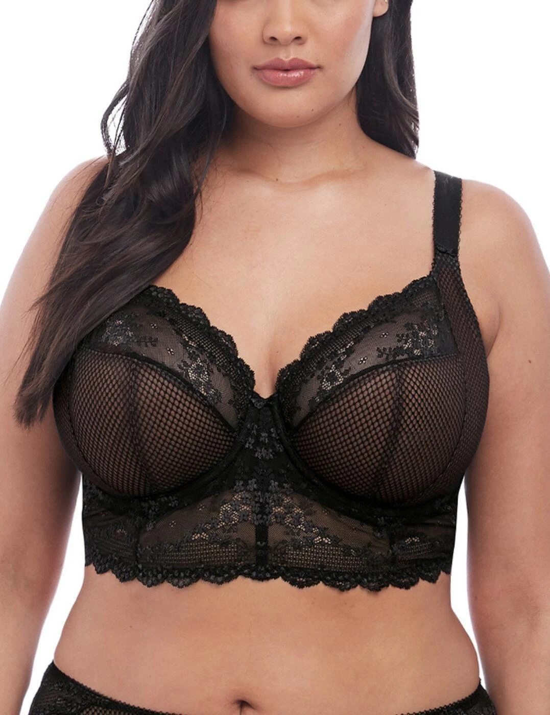 Elomi Charley Underwired Longline Bralette - Black 1 Elomi Charley Underwired Longline Bralette - Black