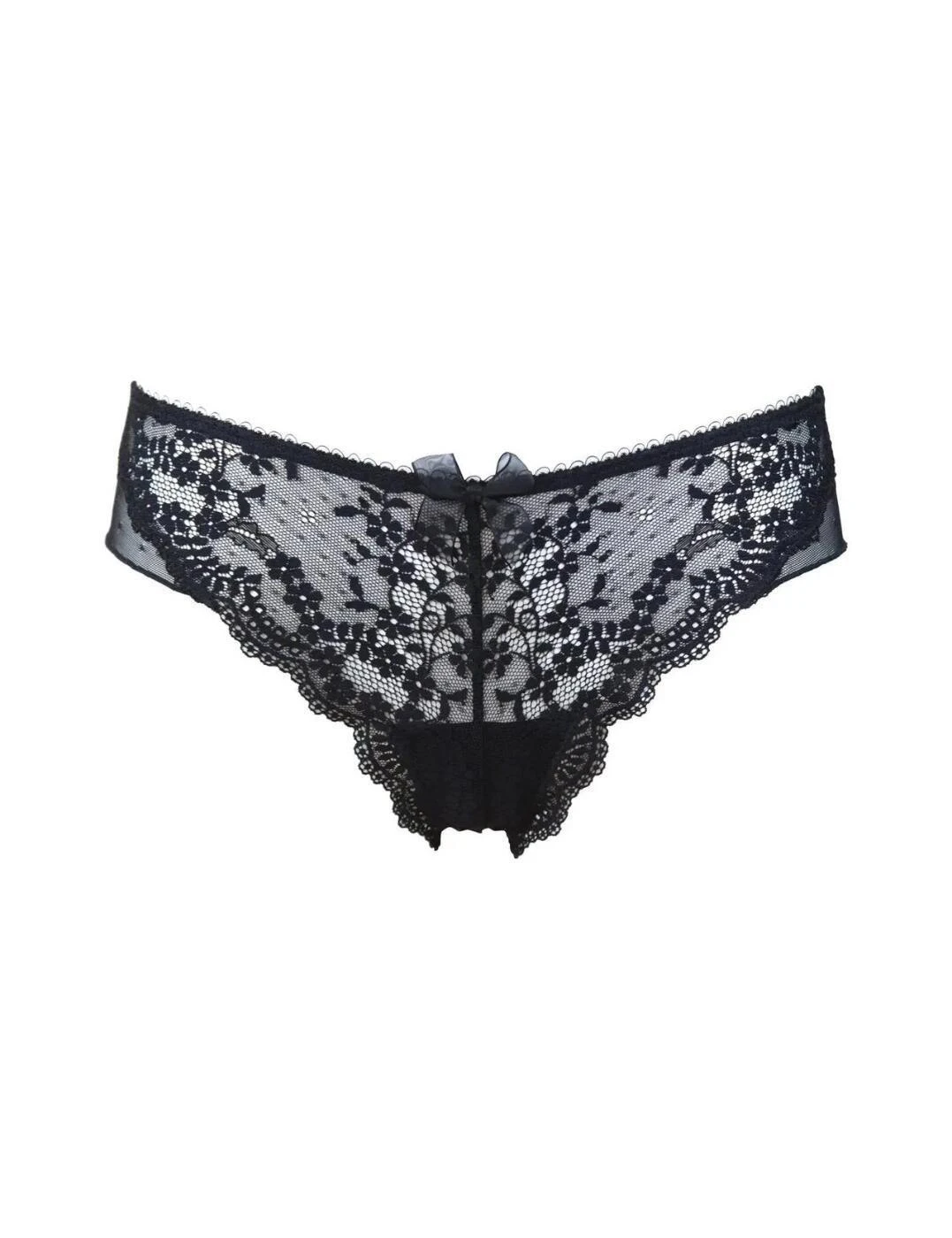 Pour Moi Flora Brazilian Brief - Black 2 Pour Moi Flora Brazilian Brief - Black - Image 2