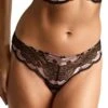 Panache Clara Thong - Black/Pink