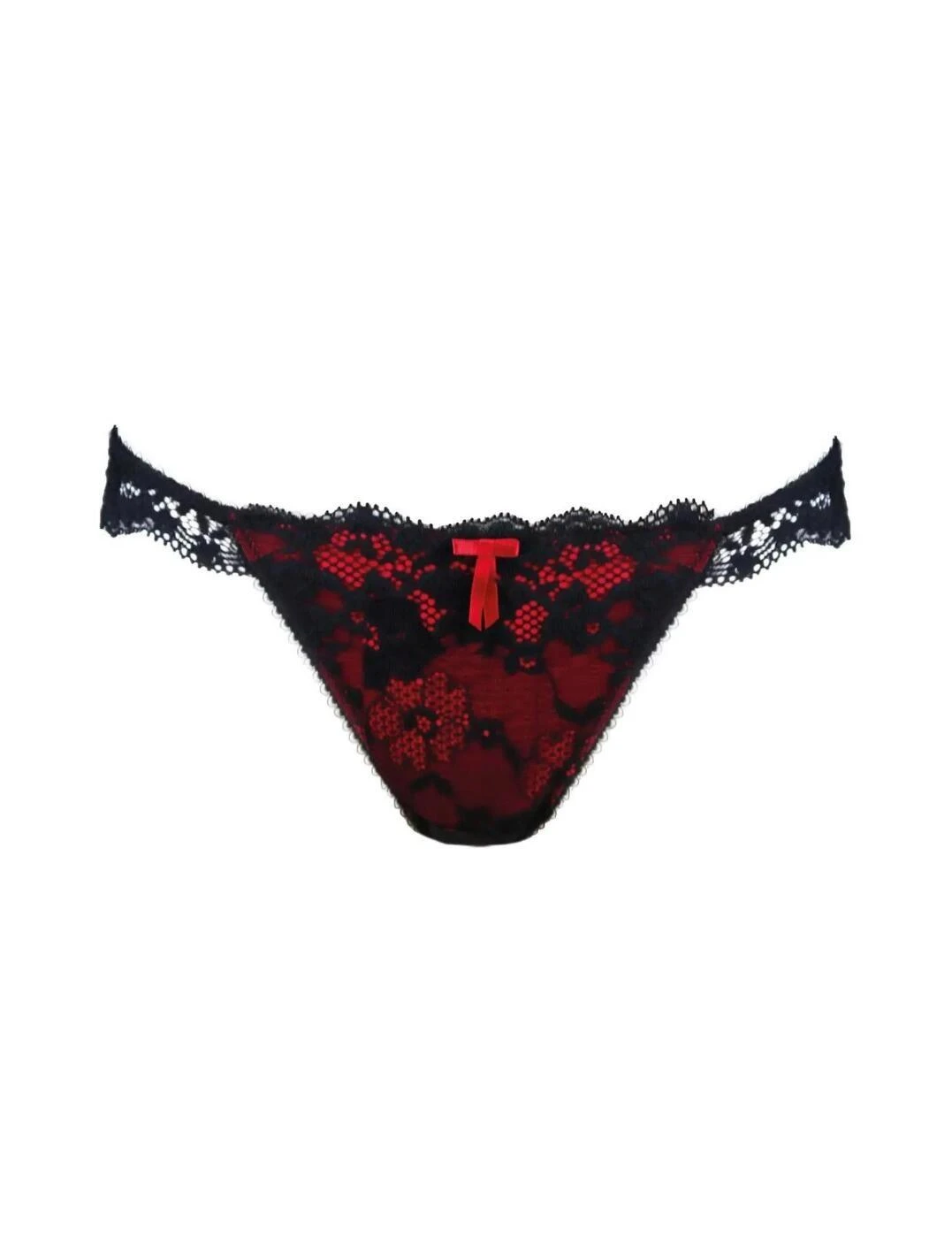 Pour Moi Amour Brazilian Brief - Black/Scarlet 2 Pour Moi Amour Brazilian Brief - Black/Scarlet - Image 2