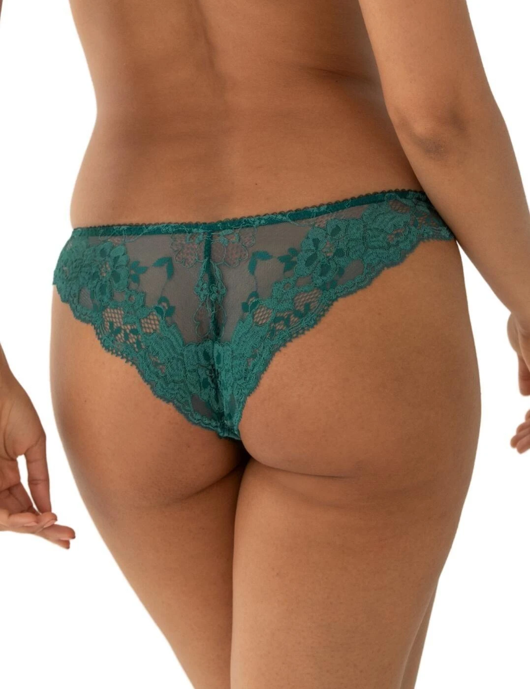 Pour Moi Amour Brazilian Brief - Teal/Soft Pink 2 Pour Moi Amour Brazilian Brief - Teal/Soft Pink - Image 2