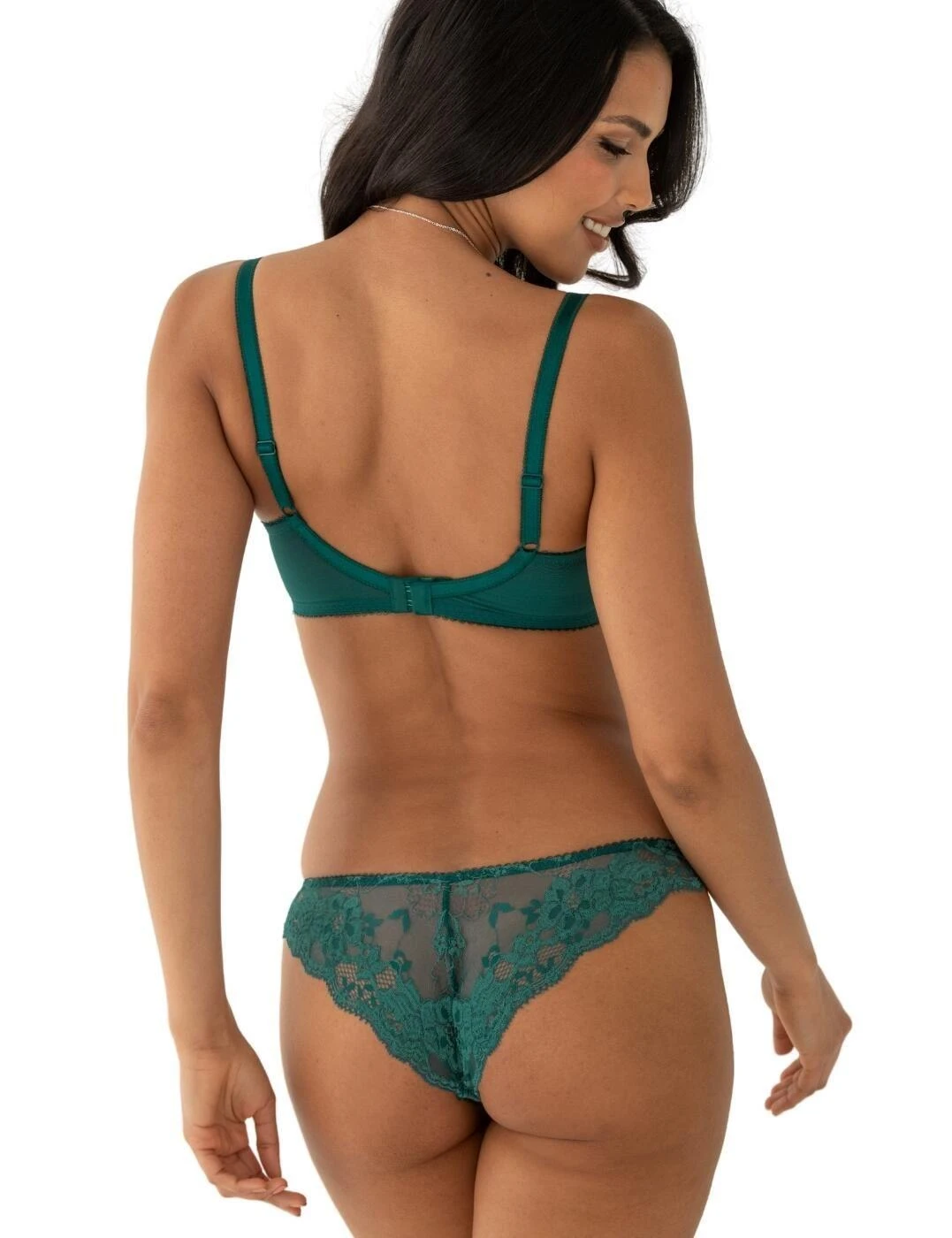 Pour Moi Amour Brazilian Brief - Teal/Soft Pink 6 Pour Moi Amour Brazilian Brief - Teal/Soft Pink - Image 6