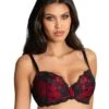 Pour Moi Amour Padded Underwired Bra - Black/Scarlet
