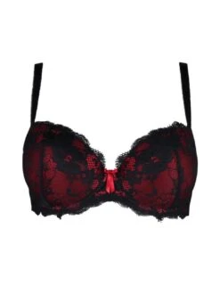 Pour Moi Amour Padded Underwired Bra - Black/Scarlet 10 Pour Moi Amour Padded Underwired Bra - Black/Scarlet -Belle Lingerie Store 39773 pour moi amour padded underwired bra blackscarlet 3