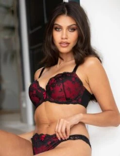 Pour Moi Amour Padded Underwired Bra - Black/Scarlet 15 Pour Moi Amour Padded Underwired Bra - Black/Scarlet -Belle Lingerie Store 39773 pour moi amour padded underwired bra blackscarlet 8