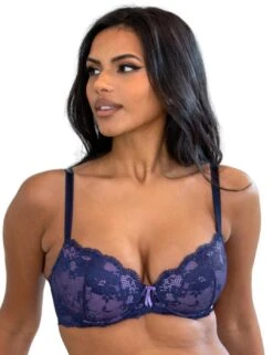 Pour Moi Amour Padded Underwired Bra - Navy/Lavender