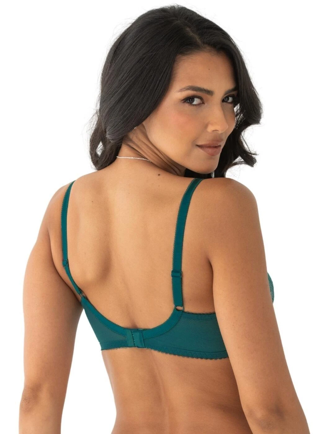 Pour Moi Amour Padded Underwired Bra - Teal/Soft Pink 2 Pour Moi Amour Padded Underwired Bra - Teal/Soft Pink - Image 2