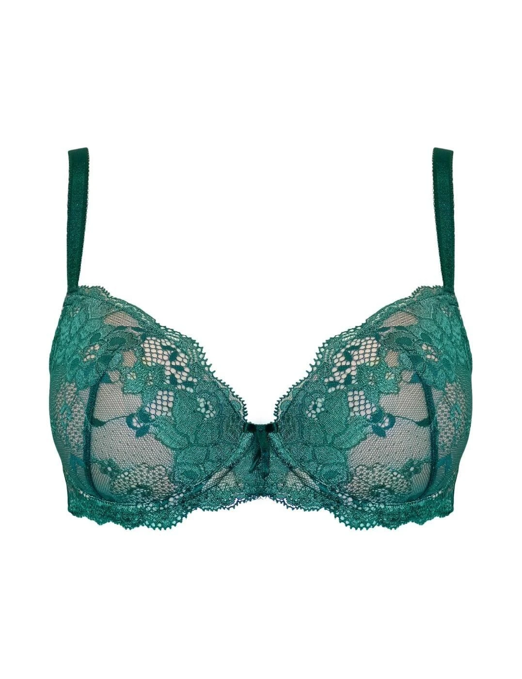 Pour Moi Amour Padded Underwired Bra - Teal/Soft Pink 3 Pour Moi Amour Padded Underwired Bra - Teal/Soft Pink - Image 3