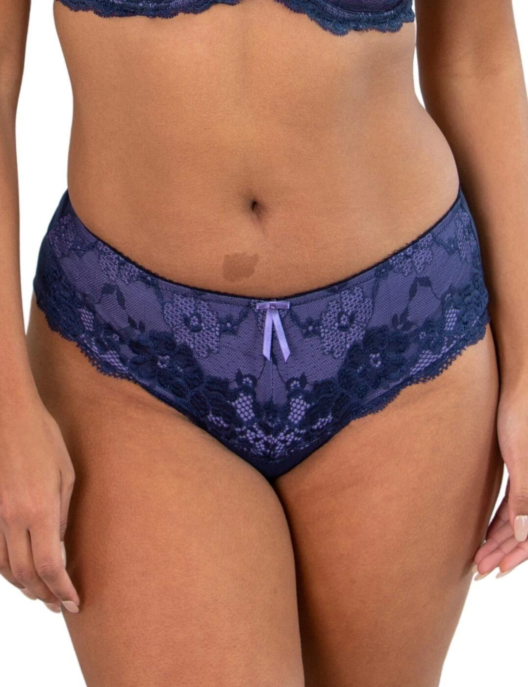 Pour Moi Amour Shorty Brief - Navy/Lavender 1 Pour Moi Amour Shorty Brief - Navy/Lavender