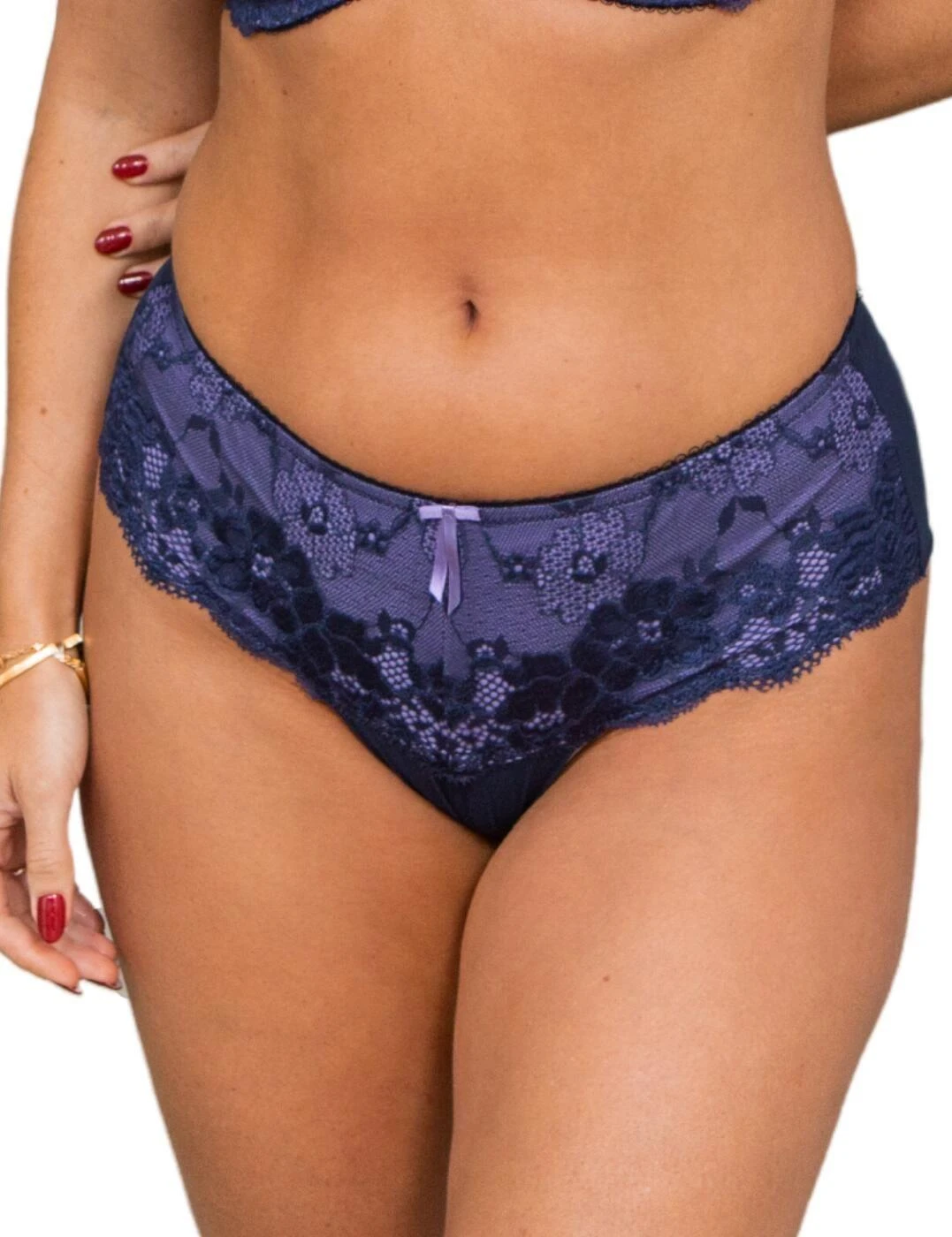 Pour Moi Amour Shorty Brief - Navy/Lavender 3 Pour Moi Amour Shorty Brief - Navy/Lavender - Image 3