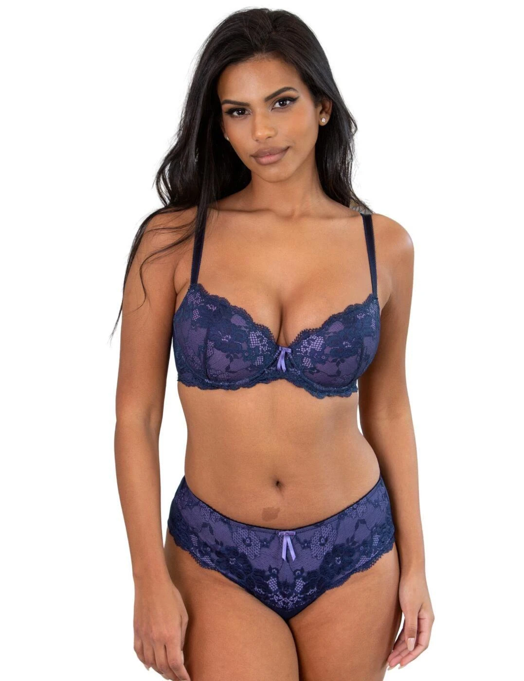 Pour Moi Amour Shorty Brief - Navy/Lavender 6 Pour Moi Amour Shorty Brief - Navy/Lavender - Image 6