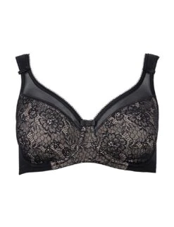 Berlei Beauty Underwired Minimiser Bra - Black -Belle Lingerie Store 43245 berlei beauty underwired minimiser bra black 3