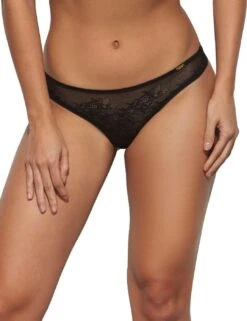 Gossard Glossies Lace Thong - Black