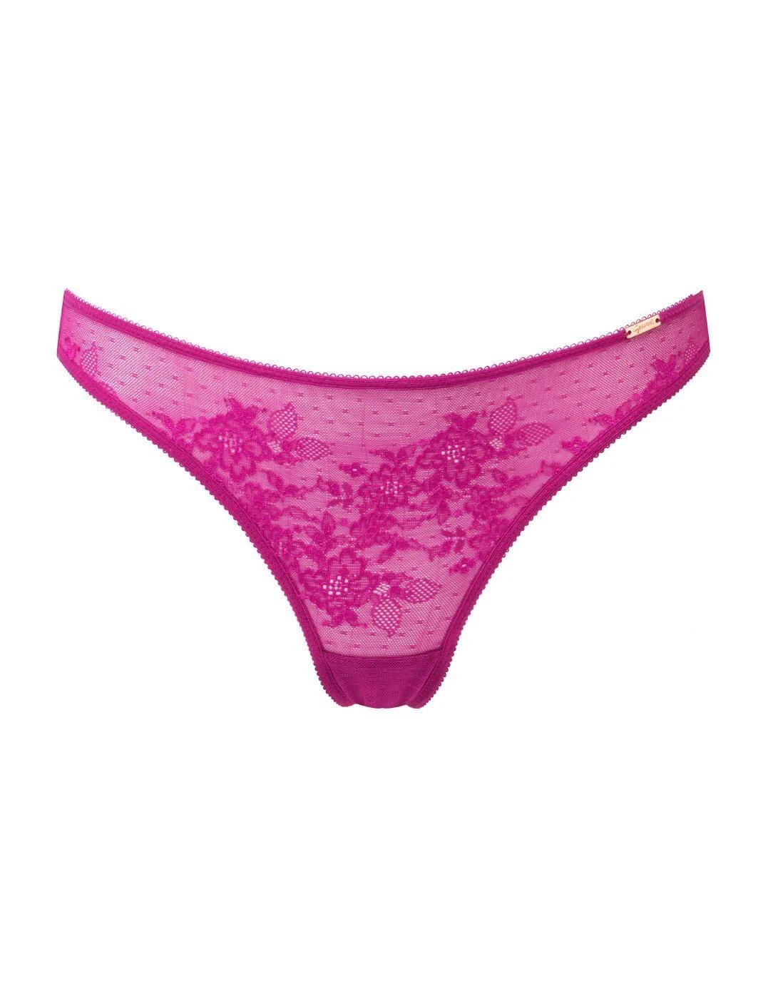 Gossard Glossies Lace Thong - Vivid Fuchsia 4 Gossard Glossies Lace Thong - Vivid Fuchsia - Image 4