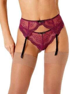 Gossard Superboost Lace Suspender Belt - Purple Potion