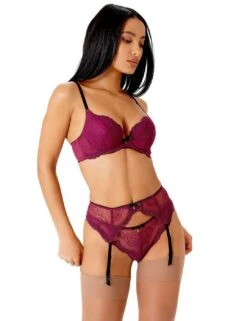 Gossard Superboost Lace Suspender Belt - Purple Potion -Belle Lingerie Store 43267 gossard superboost lace suspender belt purple potion 7