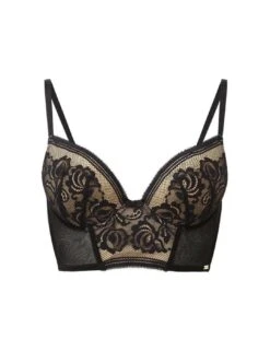 Gossard Encore Padded Longline Bra - Black/Beige -Belle Lingerie Store 43671 gossard encore padded longline bra blackbeige 3