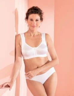 Anita Care London Lymph Relief Bandage Front Closure Bra - White -Belle Lingerie Store 46360 anita care london lymph relief bandage front closure bra white 3