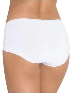 Sloggi 24/7 Cotton Lace Midi Brief 3 Pack - White -Belle Lingerie Store 47779 sloggi 247 cotton lace midi brief 3 pack white 2