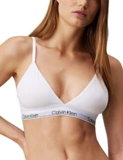 Calvin Klein Modern Cotton Triangle Bra - White 8 Calvin Klein Modern Cotton Triangle Bra - White -Belle Lingerie Store 48573 calvin klein modern cotton triangle bra white 3