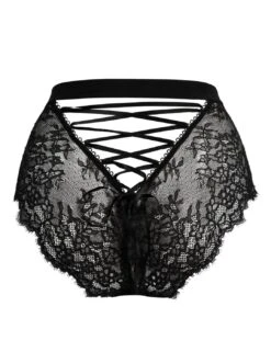 Pour Moi Dark Romance Deep Lace Up Brief - Black/Pink -Belle Lingerie Store 52076 pour moi dark romance deep lace up brief blackpink 4