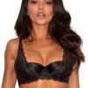Pour Moi Laced In Gold Demi Padded Bra - Black/Gold