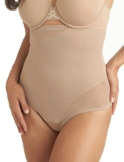Miraclesuit Sexy Sheer High Waist Thong - Stucco
