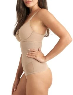 Miraclesuit Sexy Sheer High Waist Thong - Stucco 5 Miraclesuit Sexy Sheer High Waist Thong - Stucco -Belle Lingerie Store 53354 miraclesuit sexy sheer high waist thong stucco 3