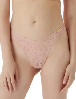 Gossard Glossies Lotus Thong - Café Crème