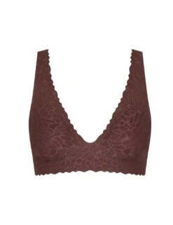 Sloggi Zero Feel Lace 2.0 Bralette Top - Ebony Brown -Belle Lingerie Store 53730 sloggi zero feel lace 20 bralette top ebony brown 3