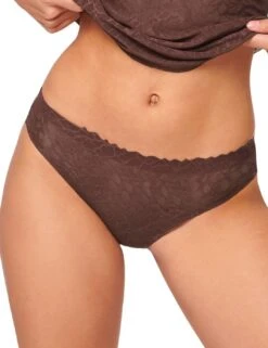 Sloggi Zero Feel Lace Brazilian Brief - Ebony Brown