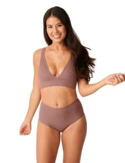 Sloggi Zero Feel Lace 2.0 High Waist Brief - Cacao -Belle Lingerie Store 53737 sloggi zero feel lace 20 high waist brief cacao 5