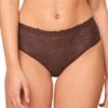 Sloggi Zero Feel Lace 2.0 High Waist Brief - Ebony Brown