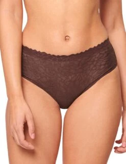 Sloggi Zero Feel Lace 2.0 High Waist Brief - Ebony Brown