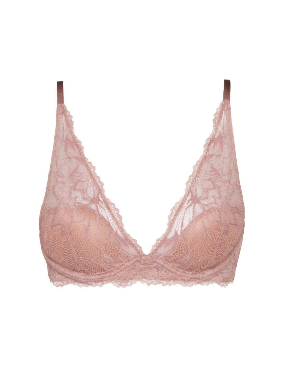 Calvin Klein Seductive Comfort Plunge Bra - Woodrose 3 Calvin Klein Seductive Comfort Plunge Bra - Woodrose - Image 3