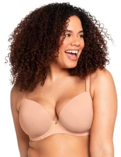 Curvy Kate Smoothie T Shirt Plunge Moulded Bra - Latte