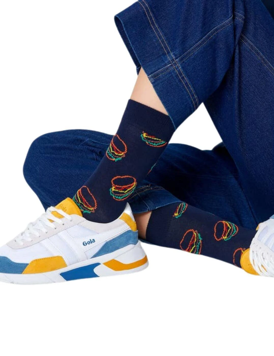 Happy Socks Lunch Time Sock - Blue 3 Happy Socks Lunch Time Sock - Blue - Image 3