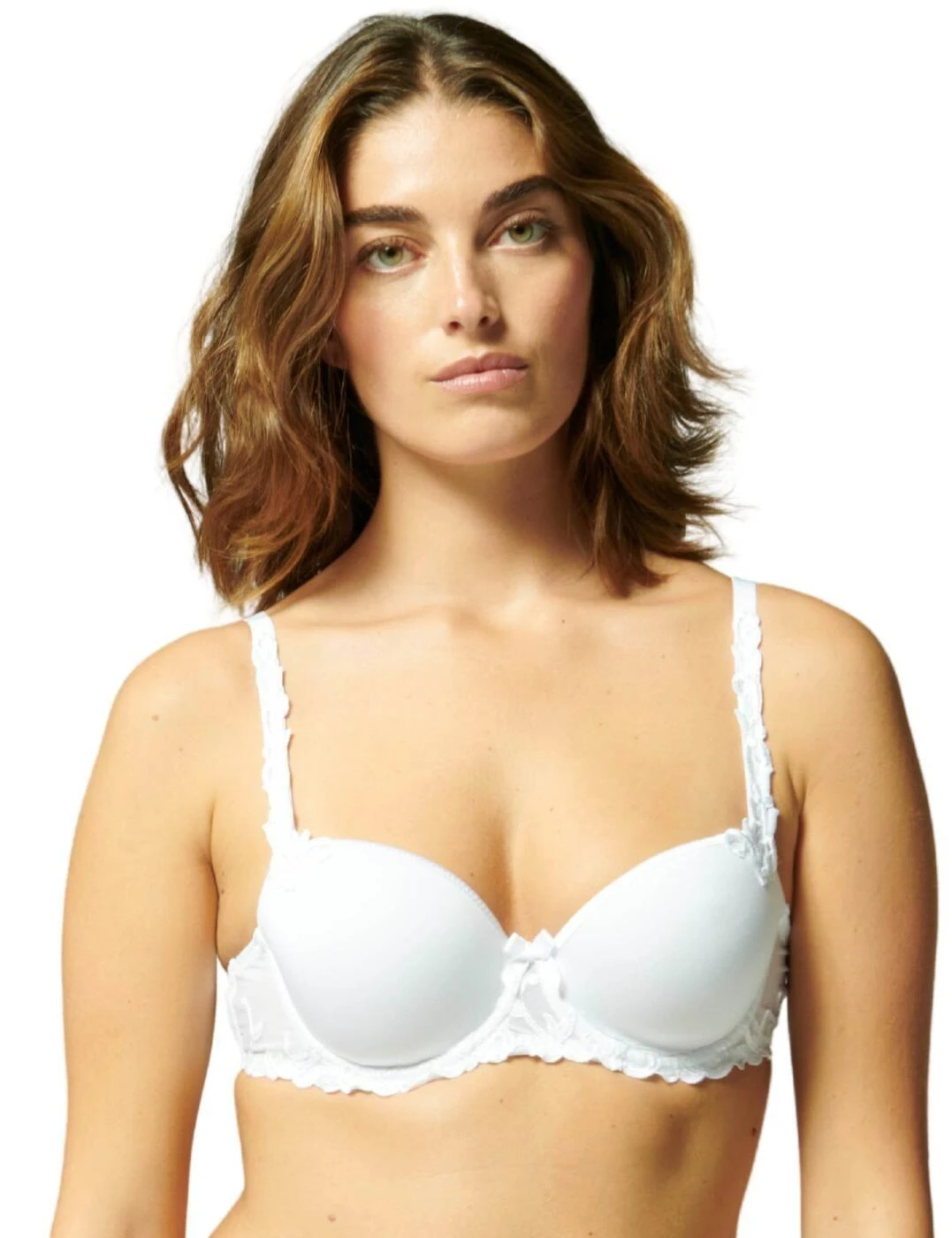 Simone Perele Andora Padded Half Cup Bra - White 1 Simone Perele Andora Padded Half Cup Bra - White