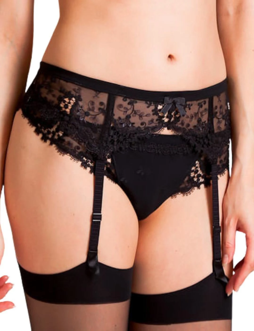 Simone Perele Wish Suspender Belt - Black 1 Simone Perele Wish Suspender Belt - Black