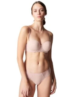 Simone Perele Delice Strapless Bra - Blush 13 Simone Perele Delice Strapless Bra - Blush -Belle Lingerie Store 55143 simone perele delice strapless bra blush 6