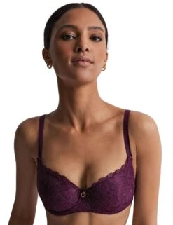 Aubade Rosessence Comfort Moulded Half Cup Bra - Berry
