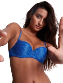 Aubade Rosessence Comfort Moulded Half Cup Bra - Magic Blue -Belle Lingerie Store 56289 aubade rosessence comfort moulded half cup bra magic blue 3