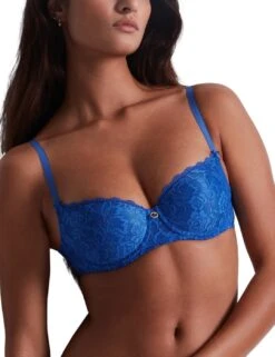 Aubade Rosessence Comfort Moulded Half Cup Bra - Magic Blue -Belle Lingerie Store 56289 aubade rosessence comfort moulded half cup bra magic blue 4