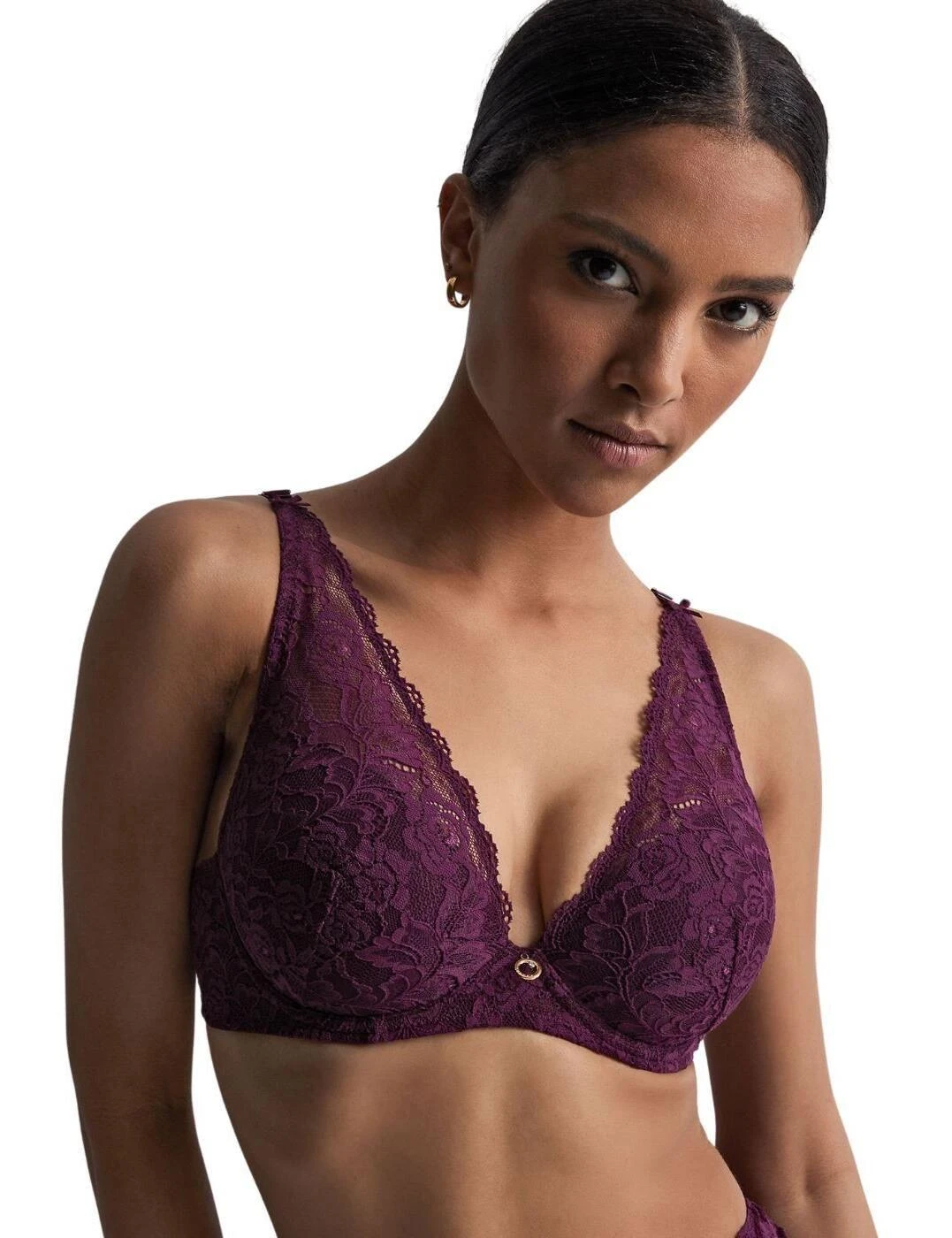 Aubade Rosessence Padded Plunge Bra - Berry 2 Aubade Rosessence Padded Plunge Bra - Berry - Image 2
