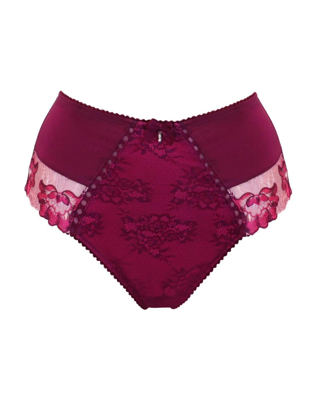 Pour Moi Sofia Lace Embroidered Deep Brief - Berry/Pink 3 Pour Moi Sofia Lace Embroidered Deep Brief - Berry/Pink - Image 3