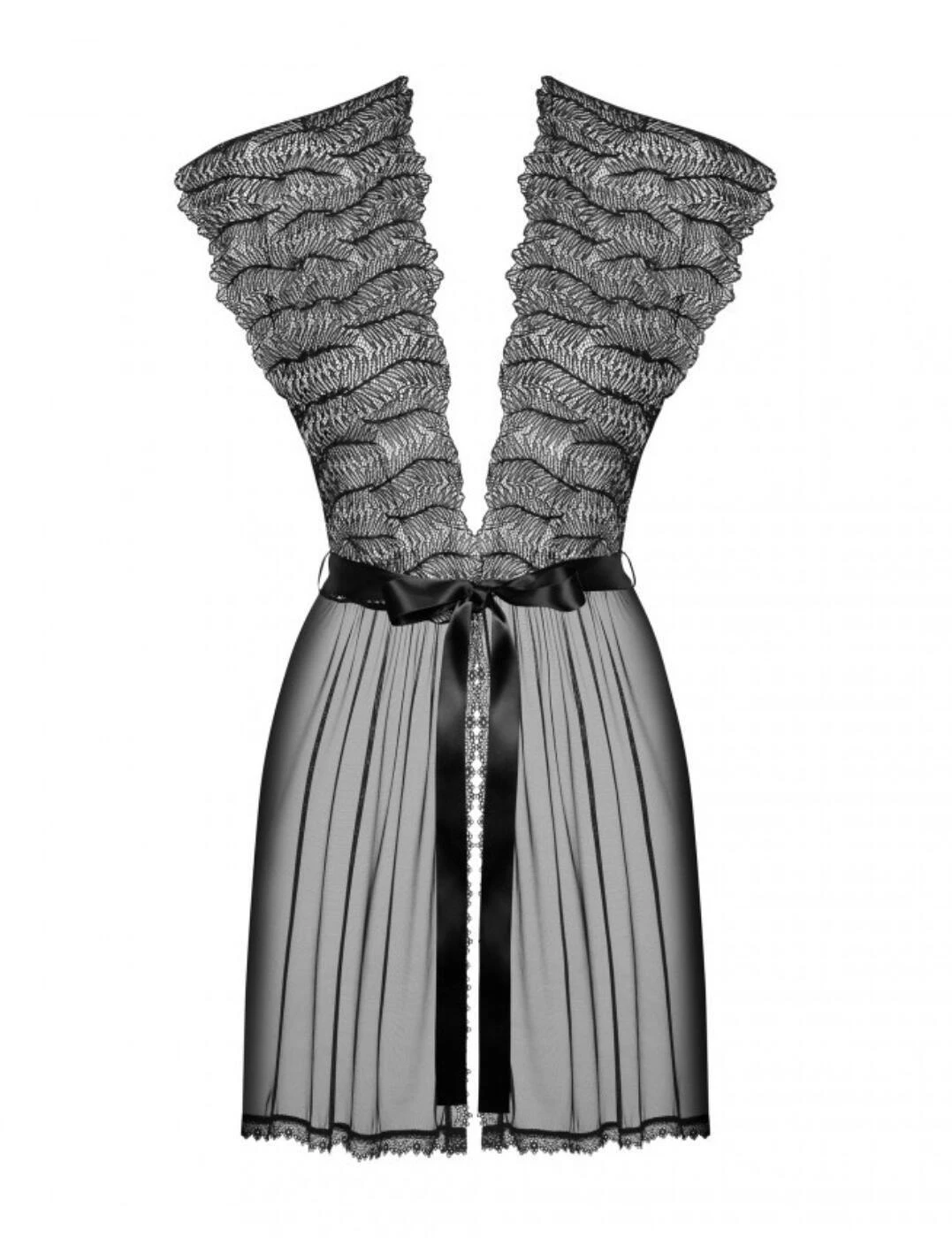 Obsessive Romanesa Peignoir Robe - Black 3 Obsessive Romanesa Peignoir Robe - Black - Image 3