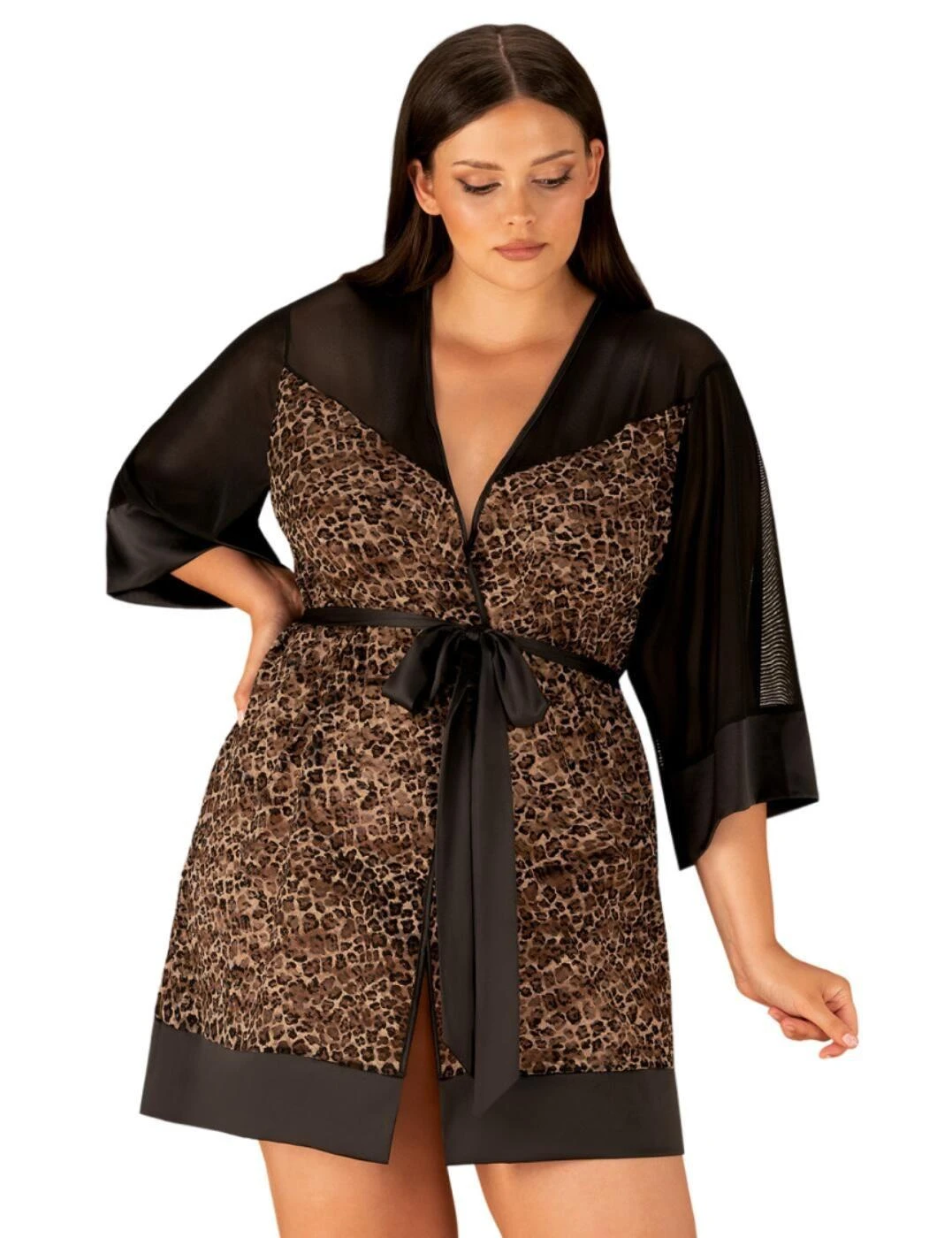 Obsessive Allunes Peignoir Robe - Black 3 Obsessive Allunes Peignoir Robe - Black - Image 3