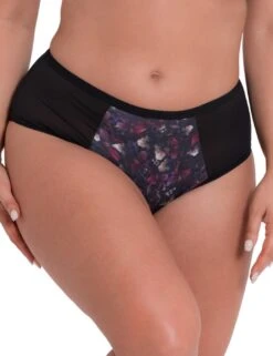 Curvy Kate WonderFully Shorty Brief - Black Floral