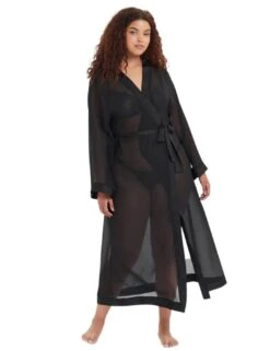 Bluebella Marcella Long Kimono - Black 8 Bluebella Marcella Long Kimono - Black -Belle Lingerie Store 57356 bluebella marcella long kimono black 3